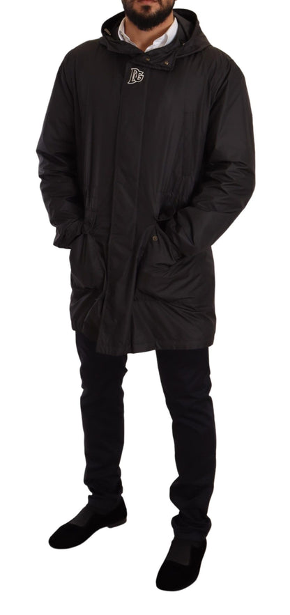 Dolce &amp; Gabbana Elegante chaqueta negra con capucha