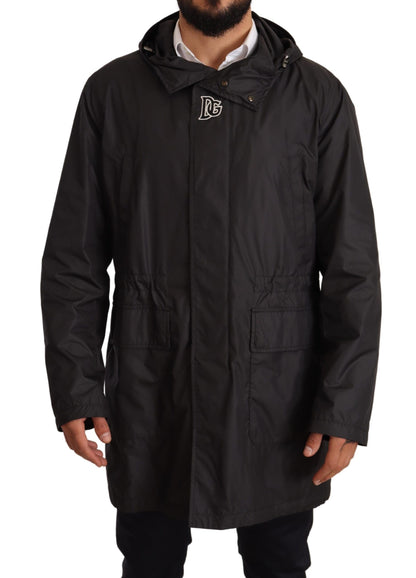 Dolce &amp; Gabbana Elegante chaqueta negra con capucha