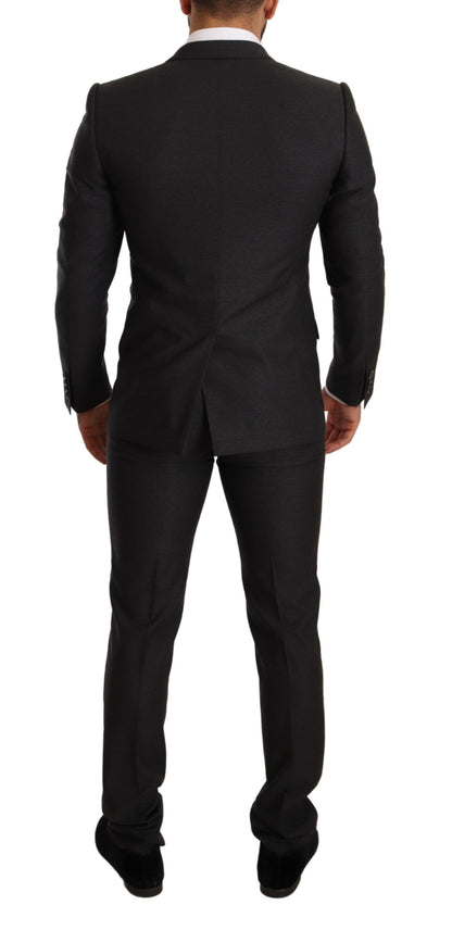 Dolce &amp; Gabbana Elegante traje de lana gris Martini