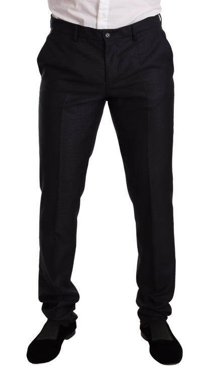 Dolce &amp; Gabbana Elegante traje de jacquard de corte slim en azul