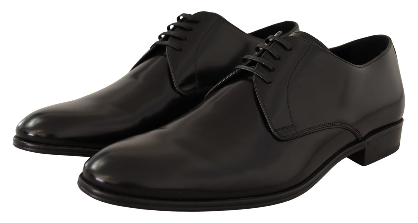 Dolce &amp; Gabbana Elegantes zapatos Derby de cuero negro