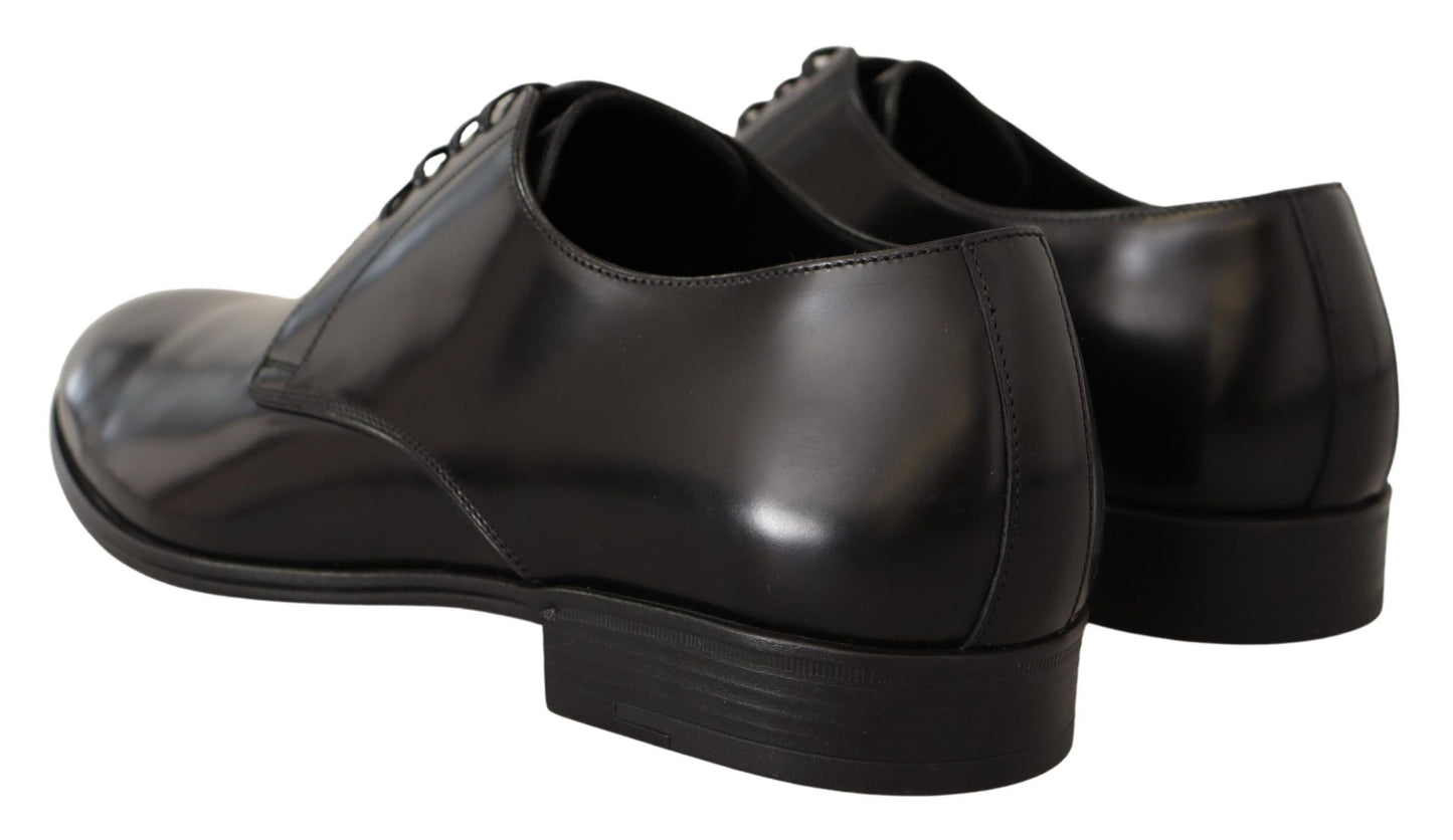 Dolce &amp; Gabbana Elegantes zapatos Derby de cuero negro