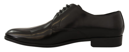 Dolce &amp; Gabbana Elegantes zapatos Derby de cuero negro