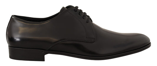 Dolce &amp; Gabbana Elegantes zapatos Derby de cuero negro