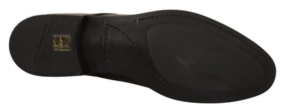 Dolce &amp; Gabbana Elegantes zapatos Derby de cuero negro