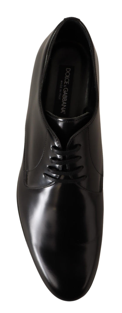 Dolce &amp; Gabbana Elegantes zapatos Derby de cuero negro