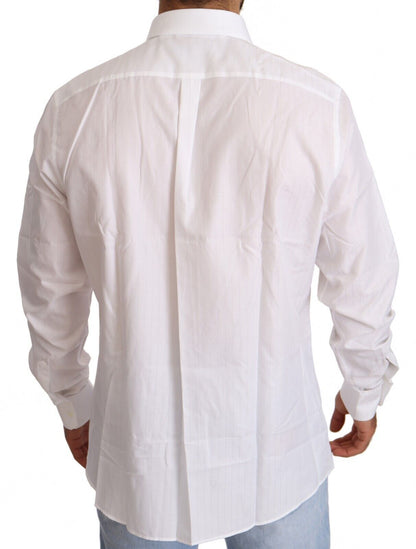 Dolce &amp; Gabbana Camisa blanca de corte Martini de algodón