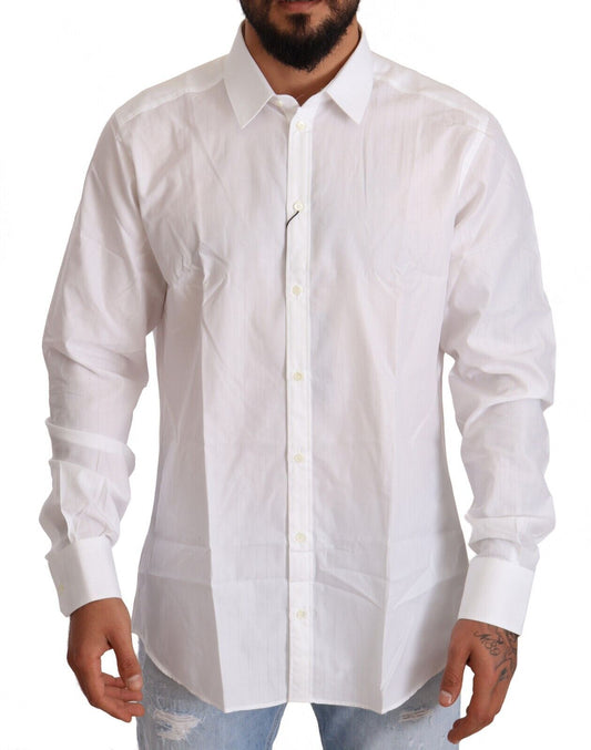 Dolce &amp; Gabbana Camisa blanca de corte Martini de algodón