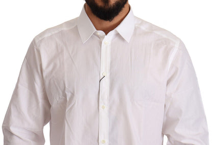 Dolce &amp; Gabbana Camisa blanca de corte Martini de algodón