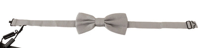 Dolce &amp; Gabbana Elegante pajarita de seda plateada