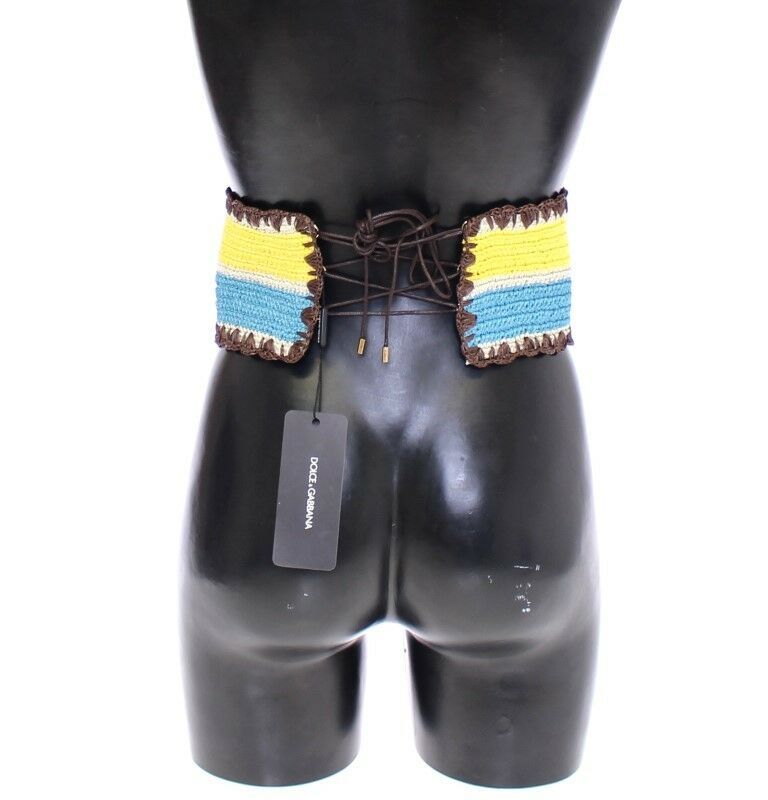 Dolce &amp; Gabbana Runway Woven Raffia-Style Corset Belt