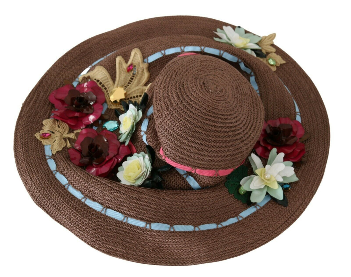 Dolce &amp; Gabbana Sombrero elegante de ala ancha floral flexible
