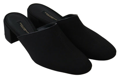 Dolce &amp; Gabbana Sandalias elegantes de grosgrain en negro