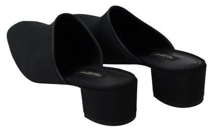 Dolce &amp; Gabbana Sandalias elegantes de grosgrain en negro