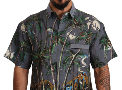 Camisa Hombre Dolce &amp; Gabbana Tropical Elegance Lino Seda