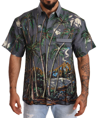 Camisa Hombre Dolce &amp; Gabbana Tropical Elegance Lino Seda
