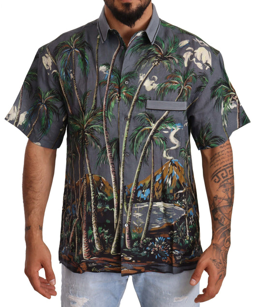Camisa Hombre Dolce &amp; Gabbana Tropical Elegance Lino Seda