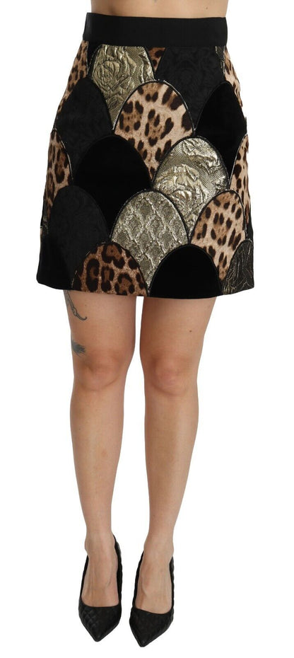 Dolce &amp; Gabbana Falda con estampado de leopardo de cintura alta