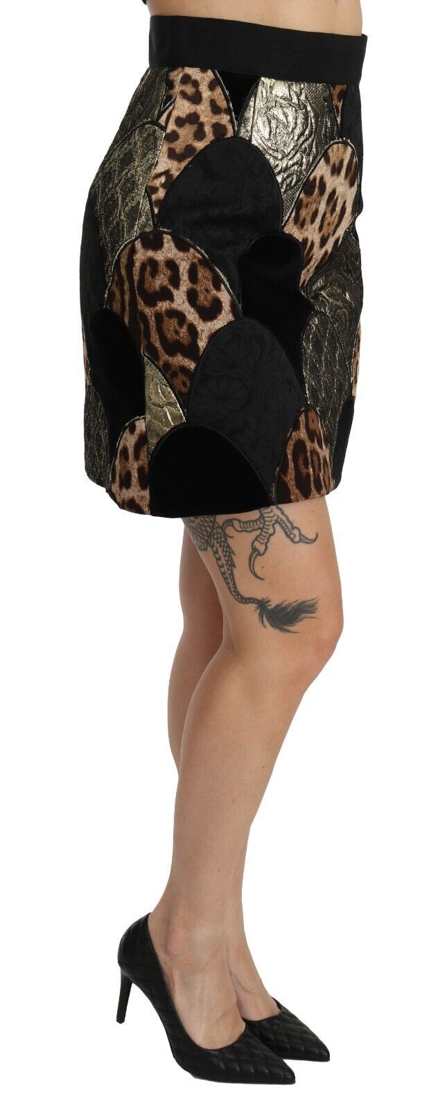 Dolce &amp; Gabbana Falda con estampado de leopardo de cintura alta