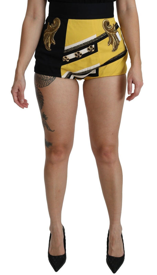 Dolce &amp; Gabbana Mini shorts de talle alto con cristales bordados