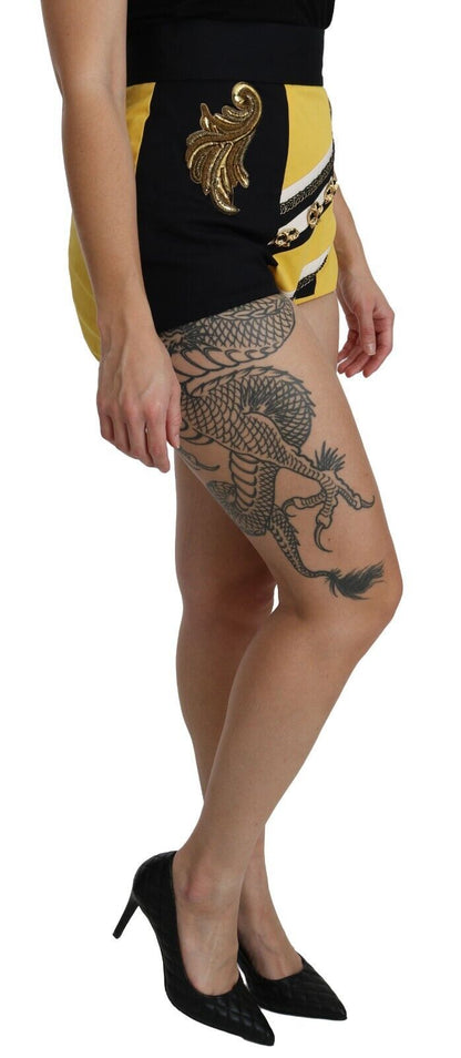 Dolce &amp; Gabbana Mini shorts de talle alto con cristales bordados