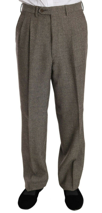 Fendi elegante traje de hombre de lana marrón claro