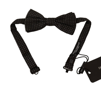 Dolce &amp; Gabbana Elegante pajarita de seda estampada negra