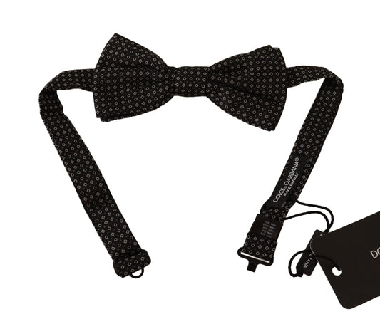 Dolce &amp; Gabbana Elegante pajarita de seda estampada negra