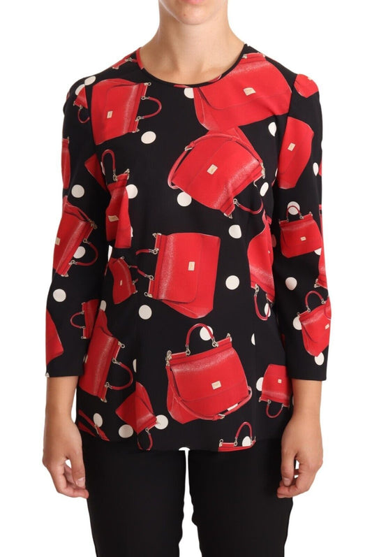 Dolce &amp; Gabbana Blusa elegante con estampado de bolso Sicily