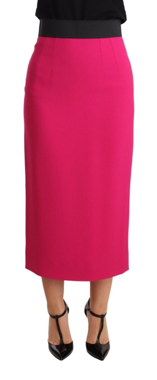 Dolce &amp; Gabbana Elegante falda de tubo de cintura alta en rosa