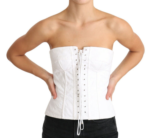 Dolce &amp; Gabbana Elegante top corsé blanco sin tirantes