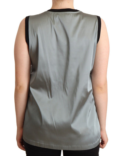 Dolce &amp; Gabbana Elegante blusa plateada sin mangas