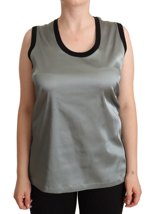 Dolce &amp; Gabbana Elegante blusa plateada sin mangas