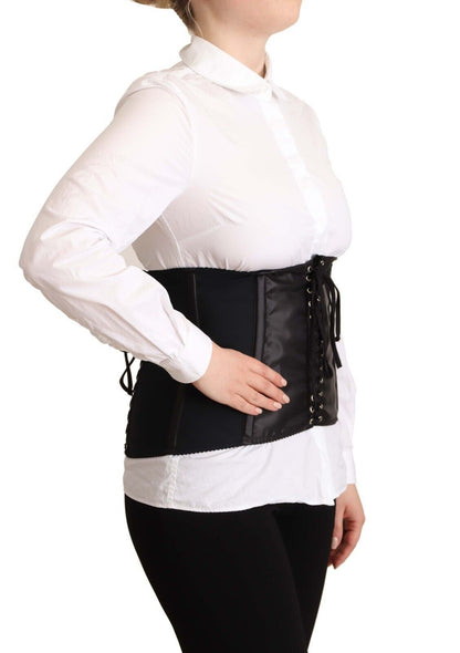 Dolce &amp; Gabbana Top elegante con cinturón y corsé negro