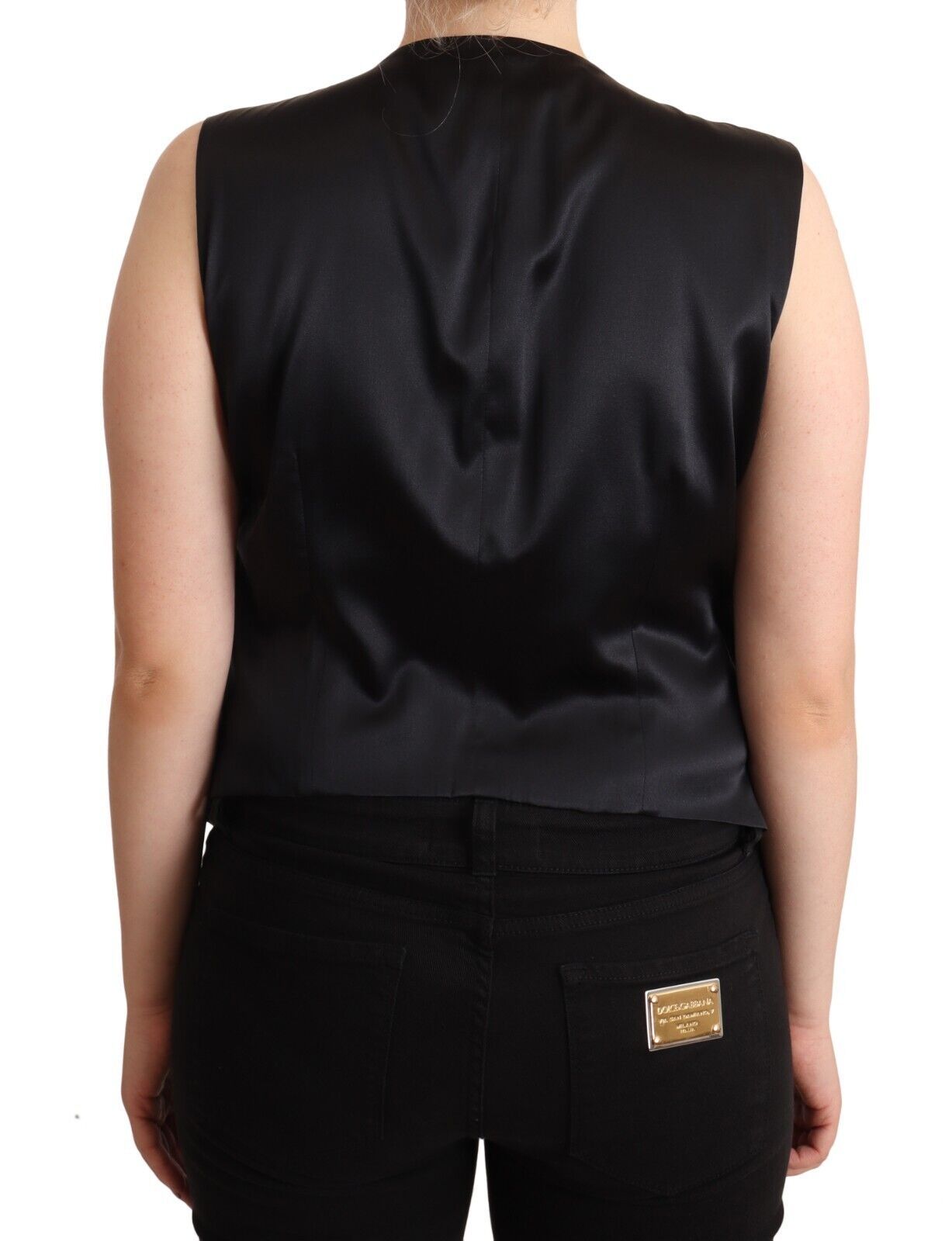 Dolce &amp; Gabbana Chic Buttoned Black Waistcoat