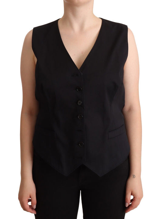 Dolce &amp; Gabbana Chaleco negro con botones Chic