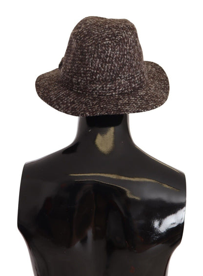 Dolce &amp; Gabbana Elegante sombrero de ala ancha de tweed gris