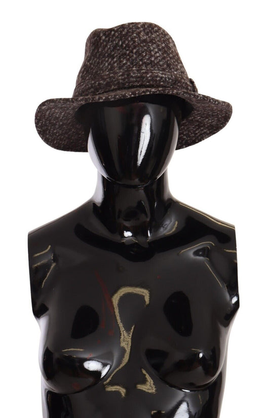 Dolce &amp; Gabbana Elegante sombrero de ala ancha de tweed gris