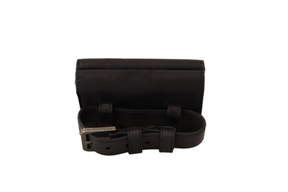Dolce &amp; Gabbana Elegant Black Leather Trifold Multi Kit