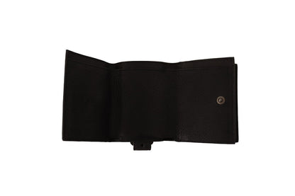 Dolce &amp; Gabbana Elegant Black Leather Trifold Multi Kit