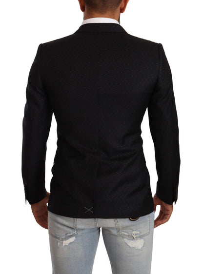 Dolce & Gabbana Black Dotted Double Breasted MARTINI Jacket