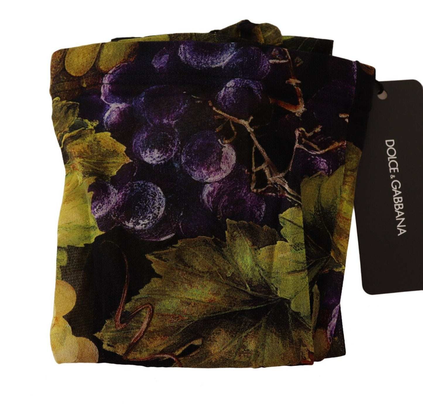 Dolce &amp; Gabbana Elegantes medias de nailon con estampado de uvas negras