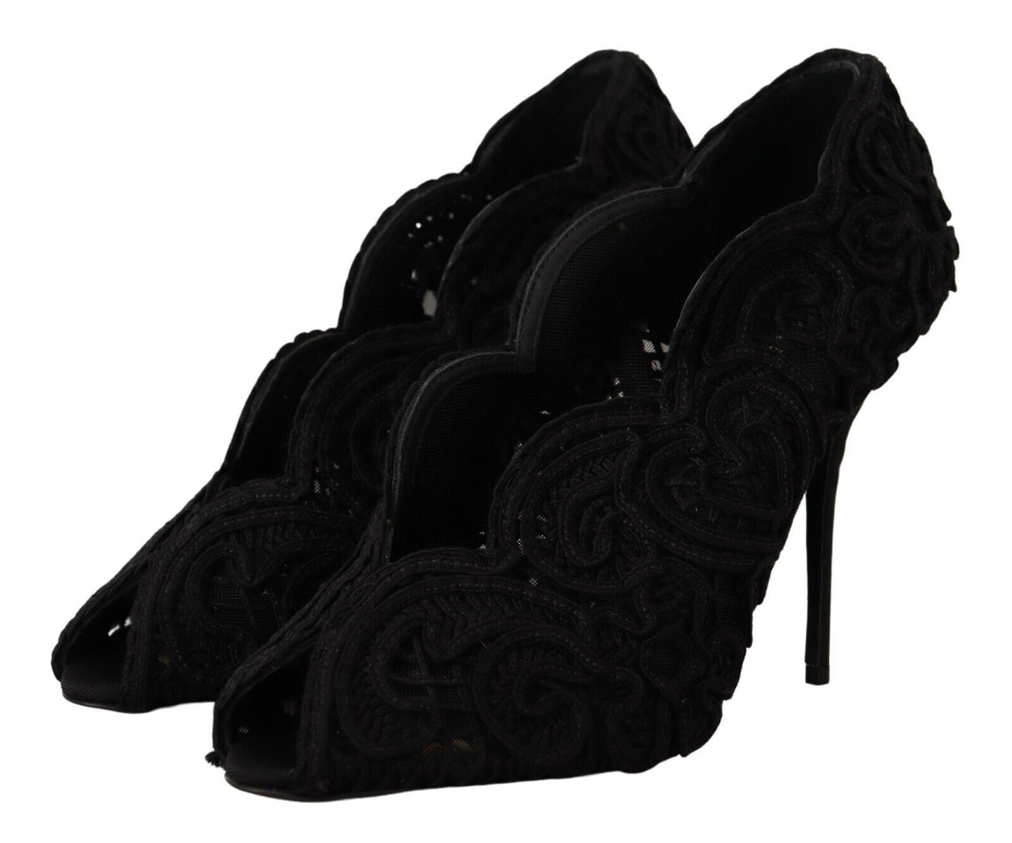 Dolce &amp; Gabbana Elegantes tacones de aguja de encaje negro