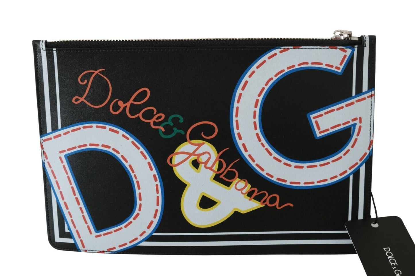 Dolce &amp; Gabbana Elegant Black Leather Coin Wallet