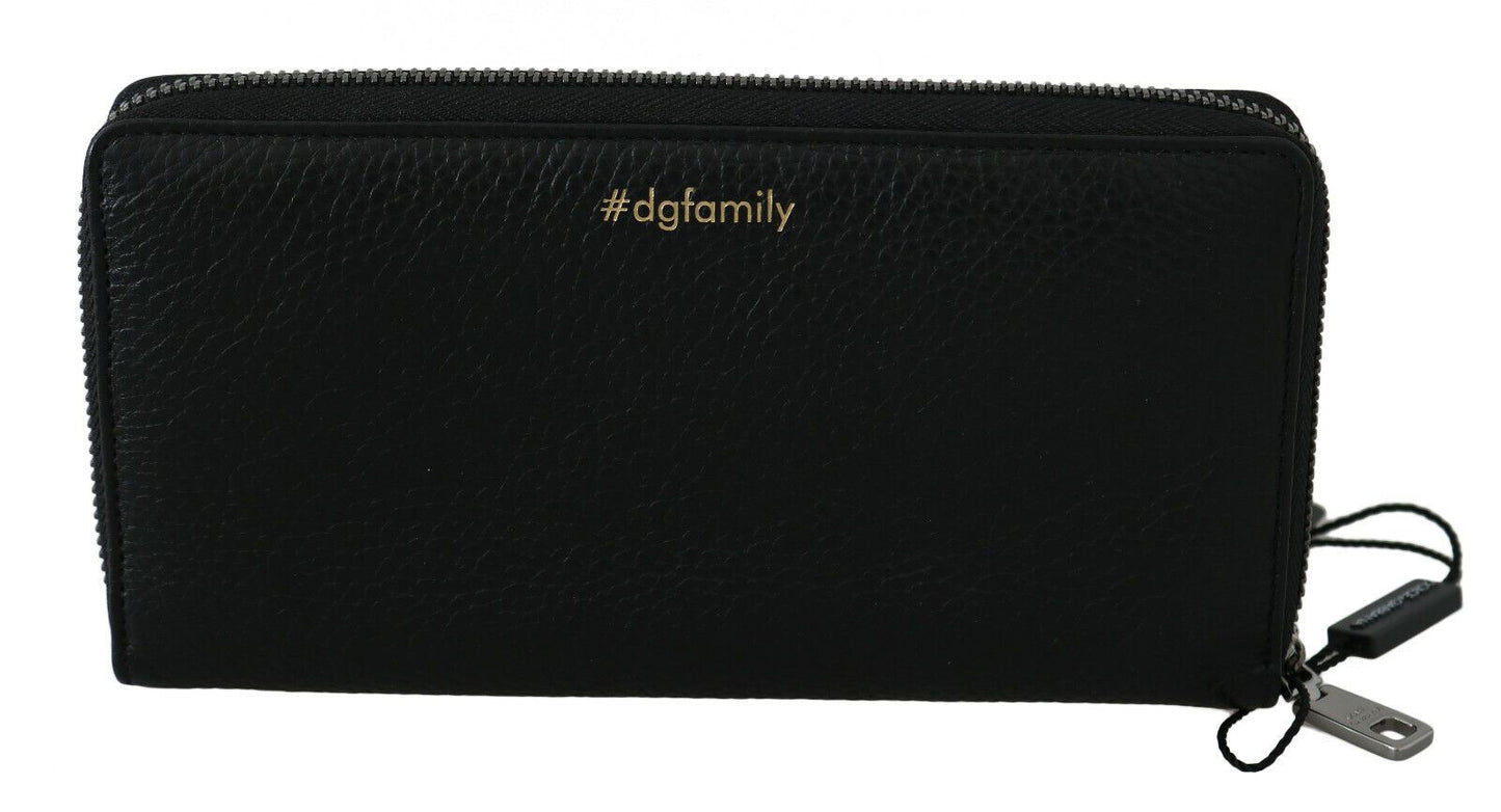Dolce &amp; Gabbana Chic Black and Red Leather Continental Wallet