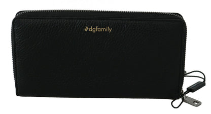 Dolce &amp; Gabbana Chic Black and Red Leather Continental Wallet