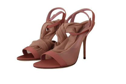 Dolce &amp; Gabbana Elegantes sandalias de tacón con tira al tobillo en color rosa