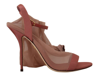 Dolce &amp; Gabbana Elegantes sandalias de tacón con tira al tobillo en color rosa