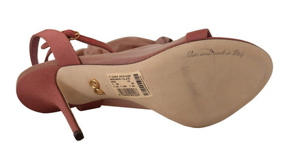 Dolce &amp; Gabbana Elegantes sandalias de tacón con tira al tobillo en color rosa
