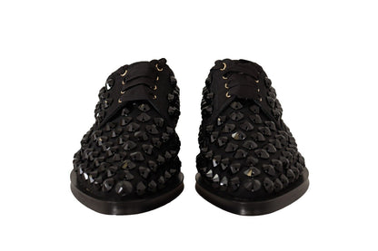 Dolce &amp; Gabbana Elegantes zapatos planos de grosgrain con cordones y pedrería
